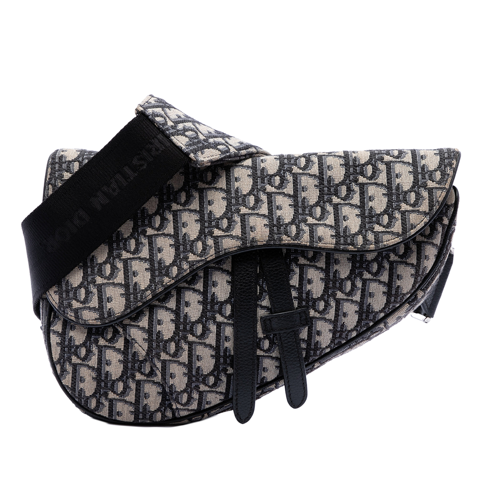 Pre-Loved Dior Oblique Canvas Saddle Crossbody